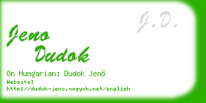jeno dudok business card